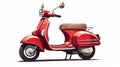 Sleek And Stylish Scooter Illustration In Light Red And Maroon