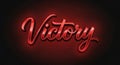 Victory typography red shiny text effect graphic design illustration art Royalty Free Stock Photo