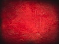 Red Vintage Abstract Grunge Background With Bright Center Spotlight. Modern Texture With Dark Corners. Christmas Paper Structure.