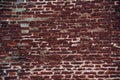 Red vintage brick wall with wreck surface Royalty Free Stock Photo