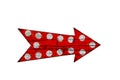 Red vintage bright and colorful direction wood arrow sign