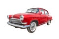 vintage red car on white Royalty Free Stock Photo