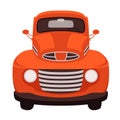 Red vintage car, vector illustration, flat style Royalty Free Stock Photo
