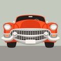 Red vintage car,vector illustration , flat style , front Royalty Free Stock Photo