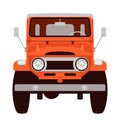 Red vintage car, vector illustration, flat style, front Royalty Free Stock Photo