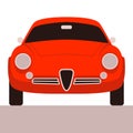 Red vintage car, vector illustration,flat style Royalty Free Stock Photo