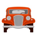 Red vintage car, vector illustration ,flat style, front Royalty Free Stock Photo