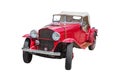 Red vintage car on white Royalty Free Stock Photo