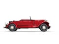 Red vintage convertible car - side view Royalty Free Stock Photo