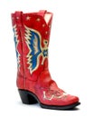 Red vintage cowboy boot
