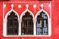 Red vintage facade, Piran, Slovenia