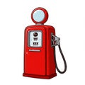 Red Vintage Gas Pump Pixel Art Illustration Royalty Free Stock Photo