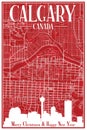 Christmas postcard of the downtown CALGARY, CANADA