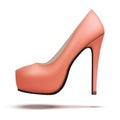 Red vintage high heels pump shoes Royalty Free Stock Photo