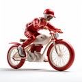 Retro Futurism Model Racing Motorcycle In Red And White Royalty Free Stock Photo