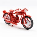 Nostalgic Charm: Vibrant Red Motorcycle 3d Model Royalty Free Stock Photo