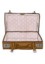 Red Vintage Luggage & Suitcases Open is empty cute illustration