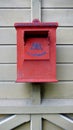 Red vintage metal mail box Royalty Free Stock Photo