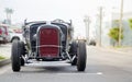 Red vintage old timer car parked Royalty Free Stock Photo