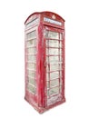 Red vintage phone booth, box, Street telephone Royalty Free Stock Photo