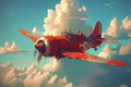 Red vintage plane