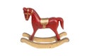 Red vintage rocking horse, isolated on white Royalty Free Stock Photo