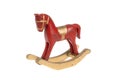 Red vintage rocking horse, isolated on white Royalty Free Stock Photo