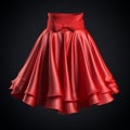 Hyper Realistic Red Skirt With Bow - 3d Rendered Zbrush Art