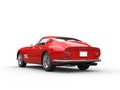 Red vintage sports car - side back view Royalty Free Stock Photo