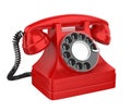 Red Vintage Telephone Isolated Royalty Free Stock Photo