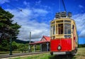 Red vintage tram Royalty Free Stock Photo