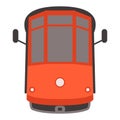 Red vintage tram ,vector illustration , flat style Royalty Free Stock Photo