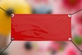 Red vinyl banner