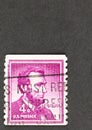 Red Violet Abraham Lincoln Stamp with Copy Space