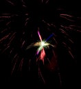 Red violet green pink silver blue fireworks Royalty Free Stock Photo