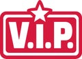 Red VIP sign with star Royalty Free Stock Photo