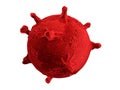 Red virus or bacteria molecule microbe isolated on a white background 3d rendering