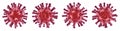 Red Virus isolated on white background - 3D Virology and Microbiology - Coronavirus COVID-19 concept