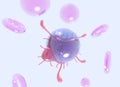Virus attack sane cells Royalty Free Stock Photo
