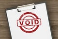 Red Void rubber stamp on white paper clipboard Royalty Free Stock Photo