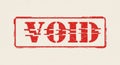 Red void stamp graphic with distorted text and faded border design Royalty Free Stock Photo