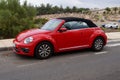 Red Volkswagen Beetle cabrio