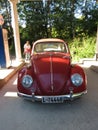 Red Volkswagen Beetle car in Oslo Royalty Free Stock Photo