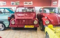 Red Volkswagen Safari of 1975 in VW museum Royalty Free Stock Photo
