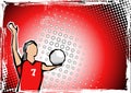 Red volleyball background