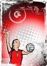 Red volleyball background