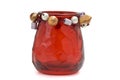 Red votive candle holder