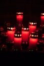 Red votive candles with burning flame Royalty Free Stock Photo