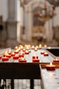 Votive candles in an Italian church Royalty Free Stock Photo