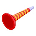 Red vuvuzela icon isometric vector. Soccer horn Royalty Free Stock Photo